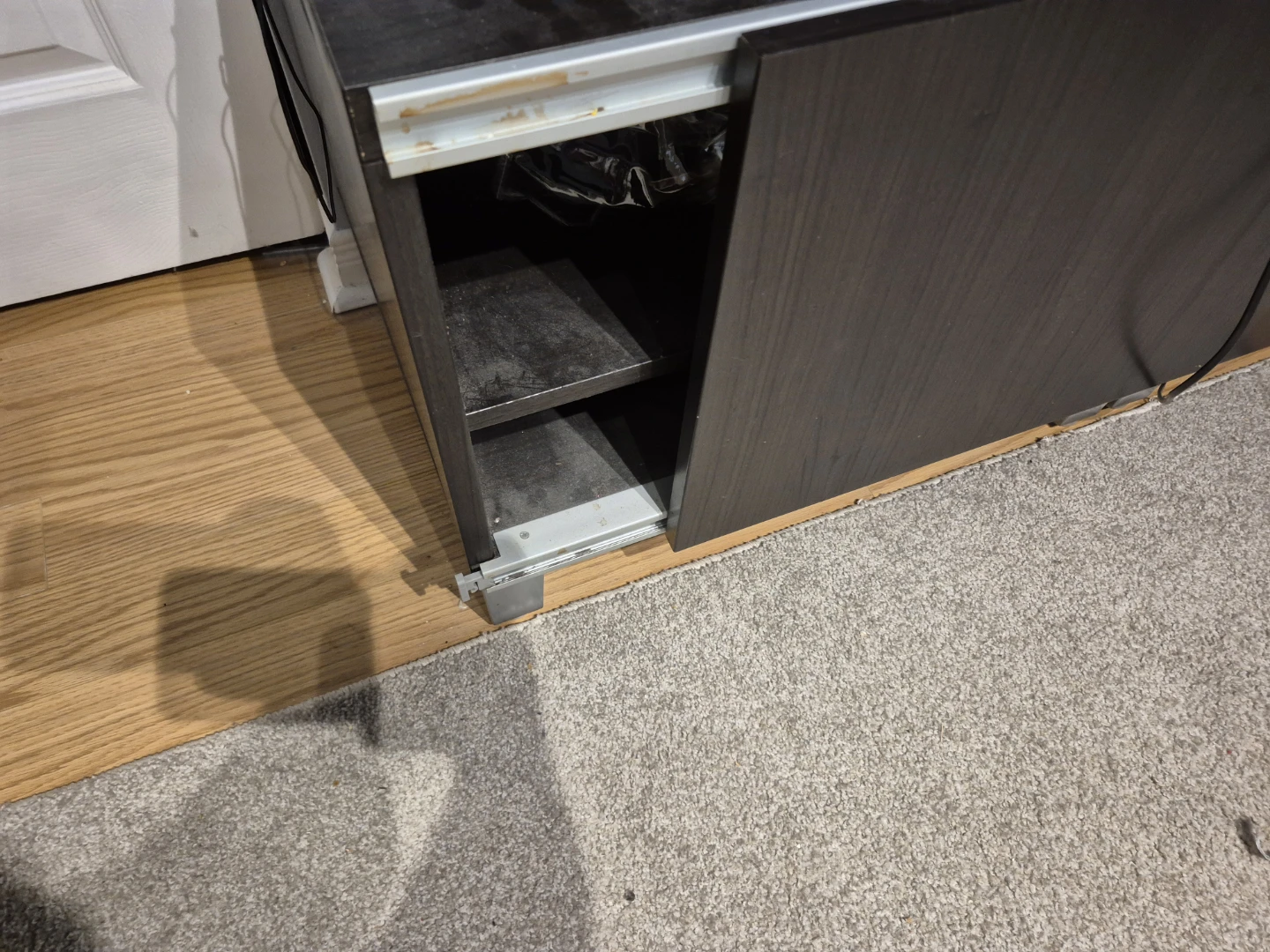 Dark Wood Entertainment Unit with Sliding Doors - photo 3