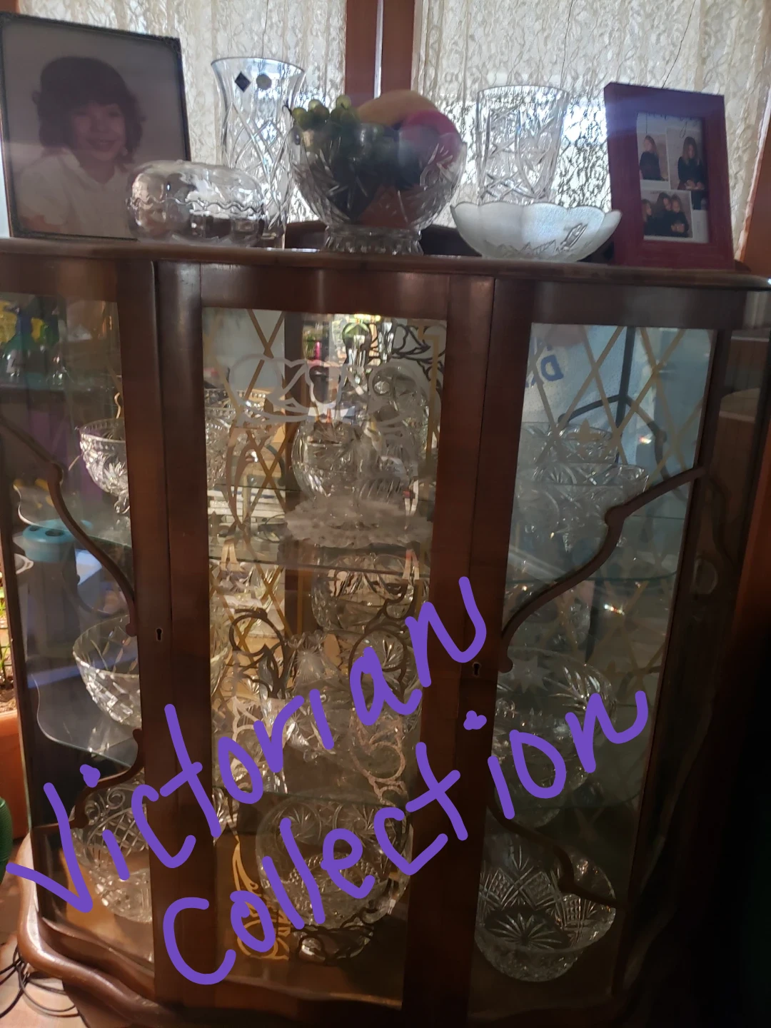Victorian Style Display Cabinet with Glassware - photo 2