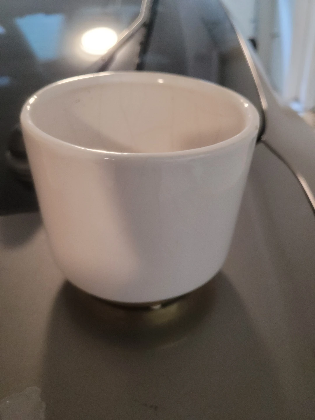 White Ceramic Pot with Gold Base