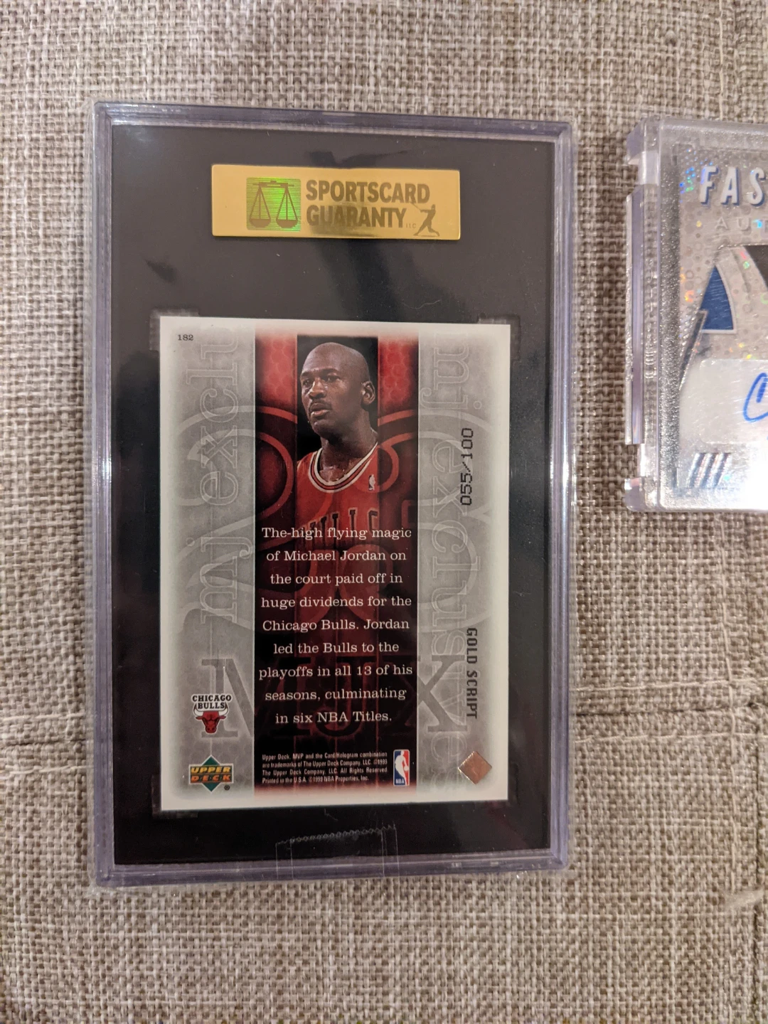 1999-00 Upper Deck Michael Jordan Gold Script MVP Card #182 - photo 2