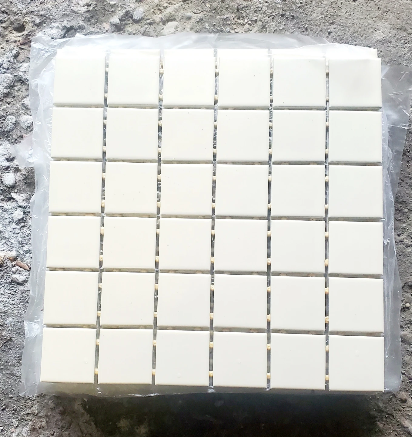 Sheet of White Mosaic Tiles