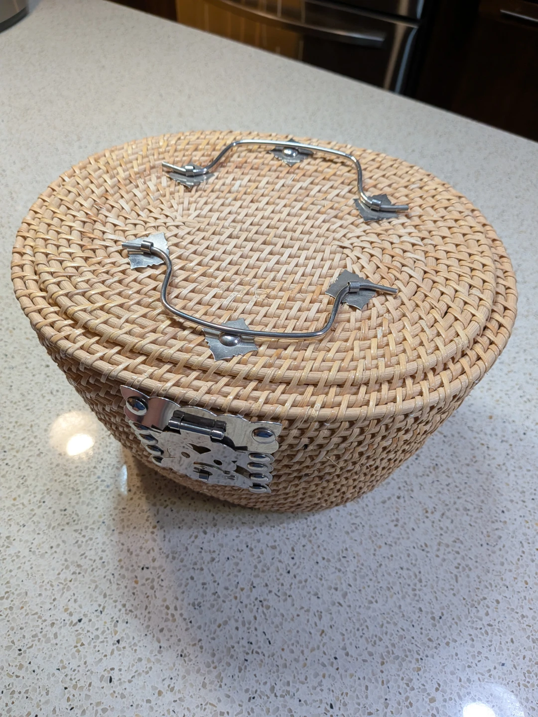 Vintage Ceramic Tea Set with Wicker Basket - photo 4