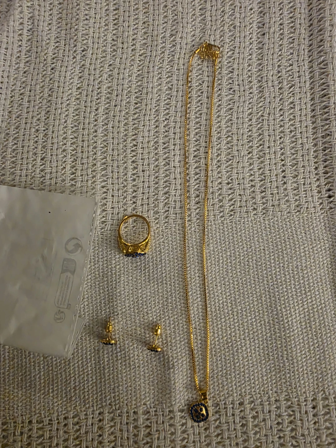 Gold-tone jewellery set with blue accents - photo 3