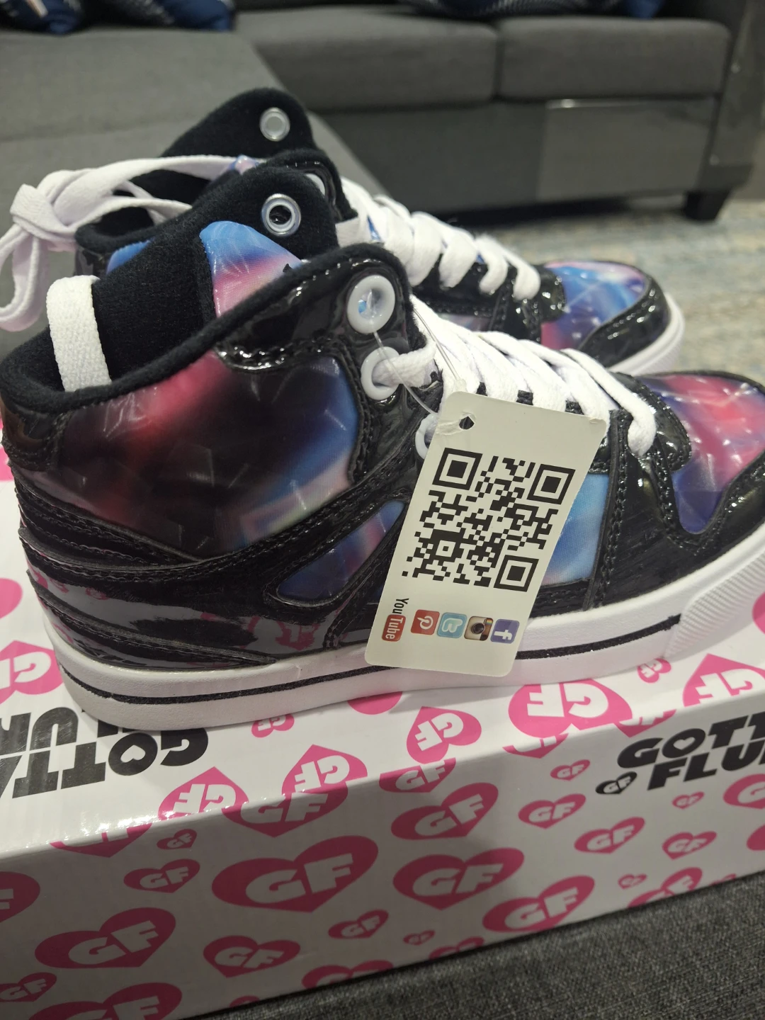 Gotta Flurt High Top Sneakers - Zebra & Galaxy Print - photo 5