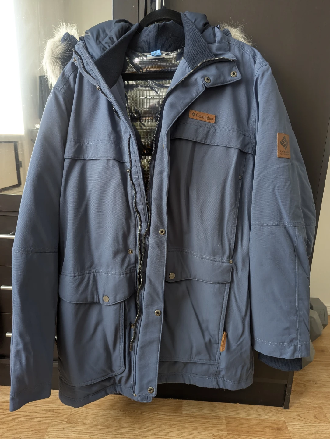 Columbia Blue Winter Jacket with Faux Fur Hood - photo 3