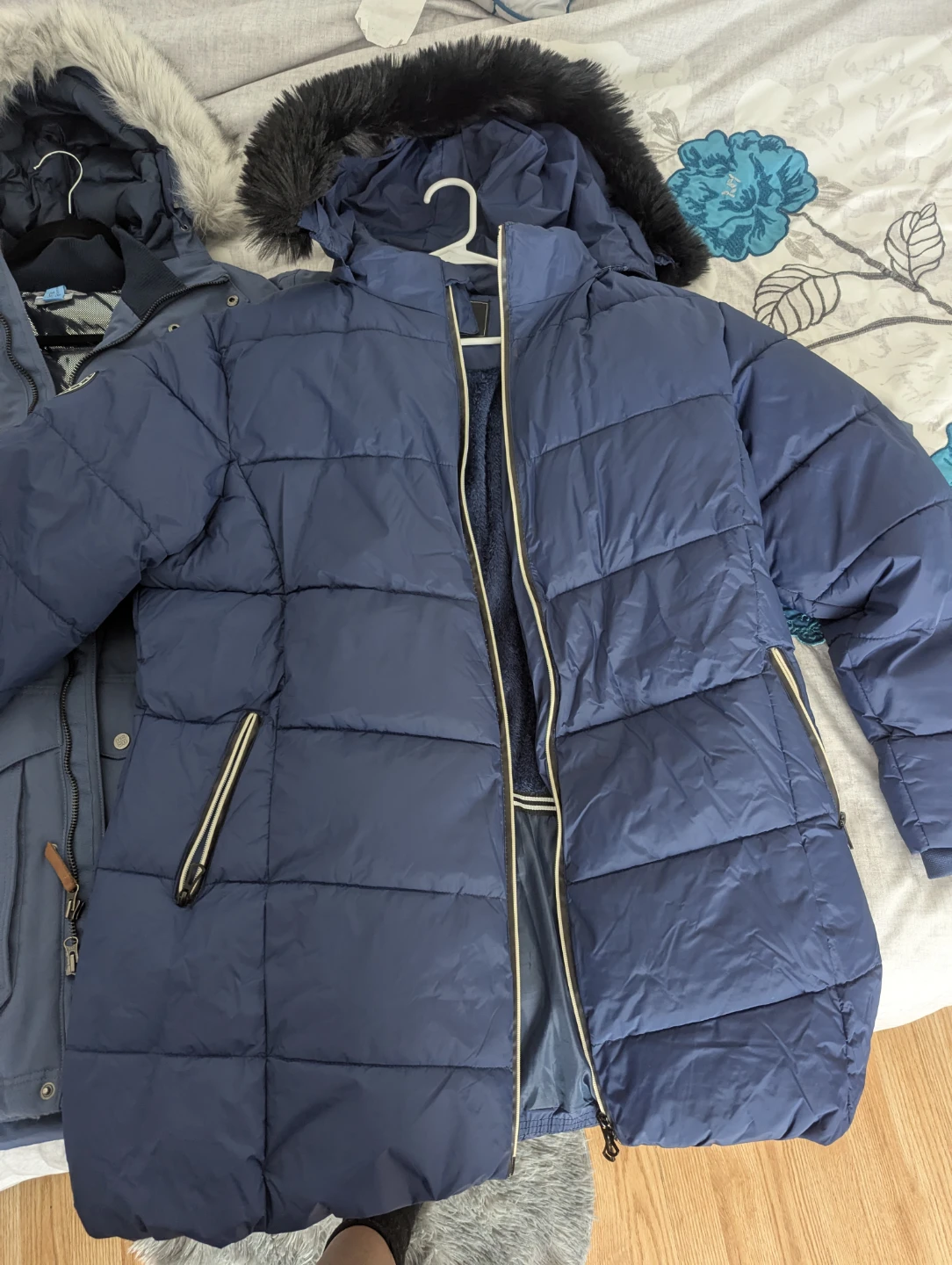 Columbia Blue Winter Jacket with Faux Fur Hood - photo 4