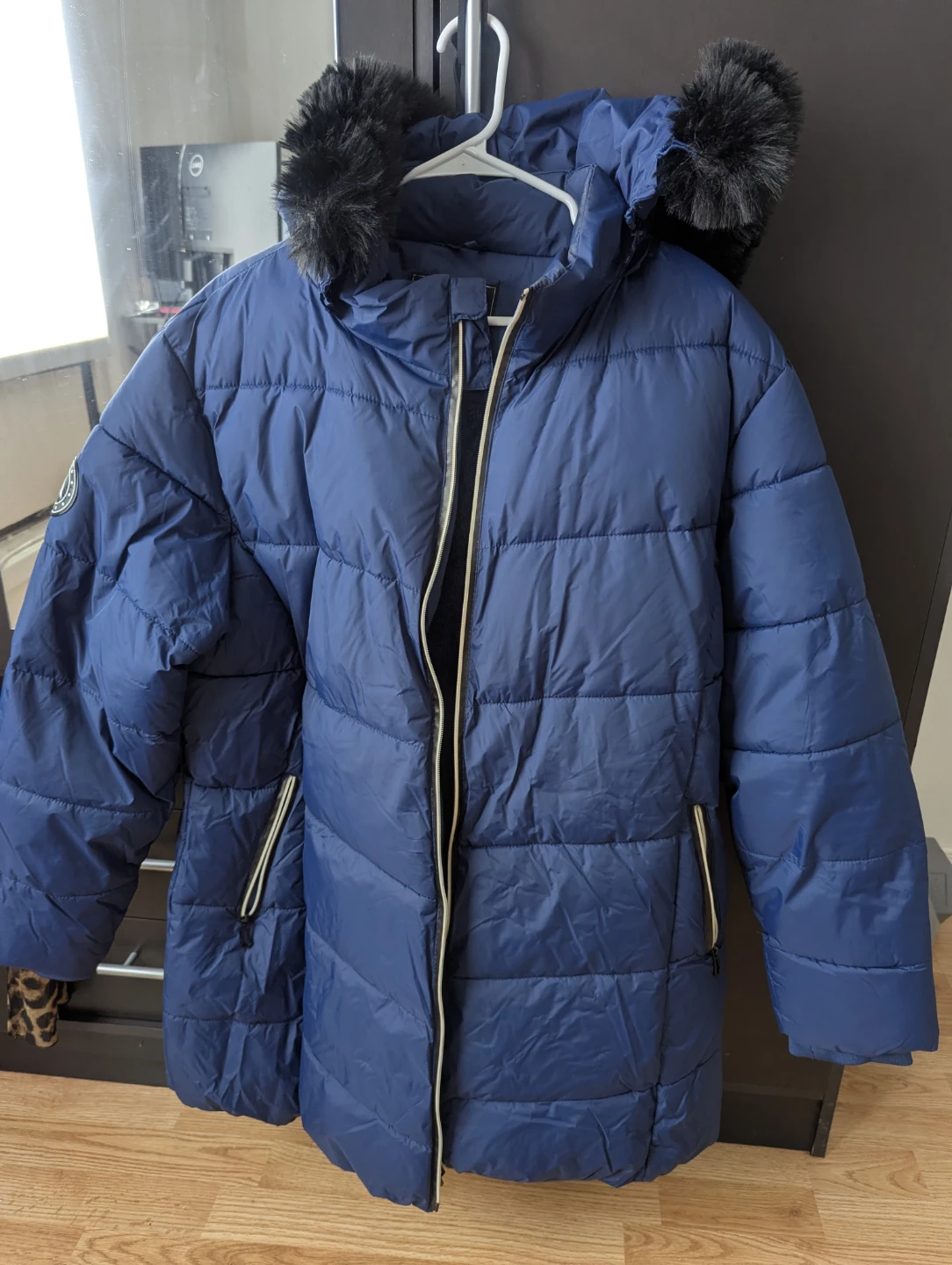 Columbia Blue Winter Jacket with Faux Fur Hood - photo 5