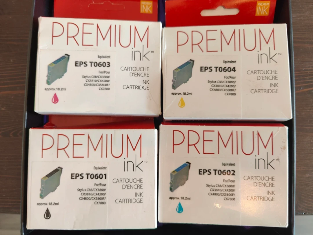 Premium Ink Cartridges EPS T0601, T0602, T0603, T0604