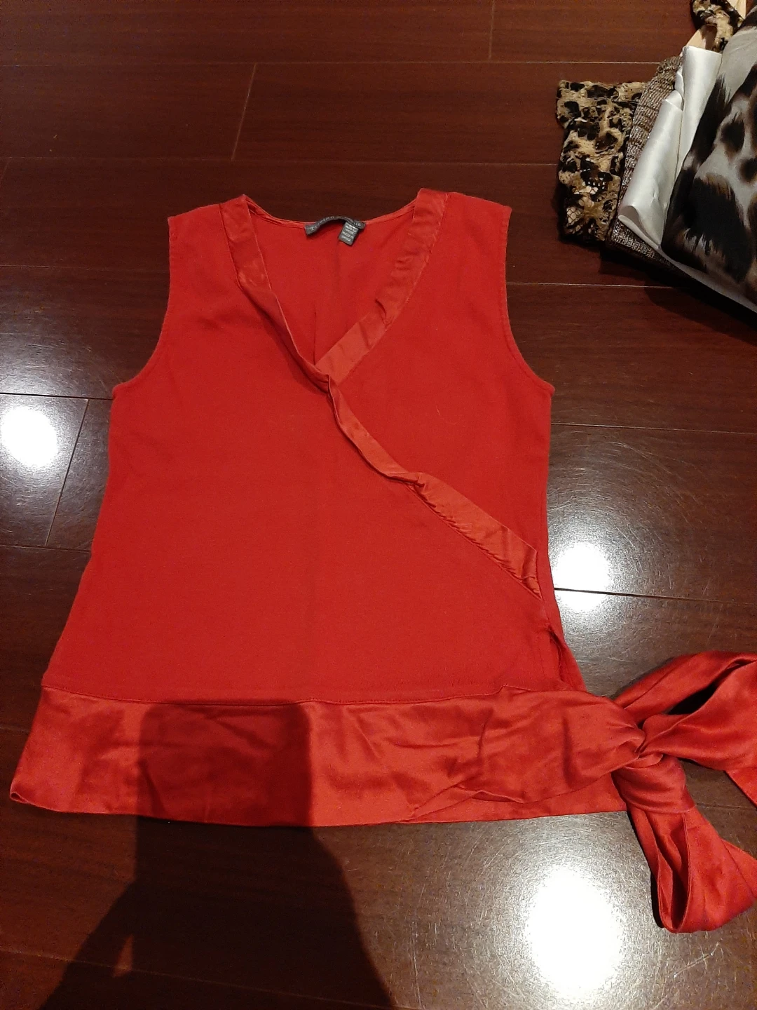 Tristan XS Womens Top with Ribbon Tie