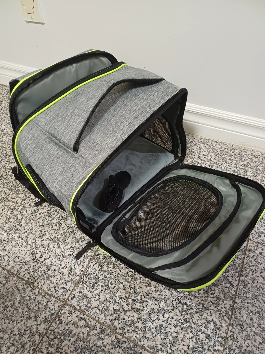 Furtent Pet Carrier Backpack - Grey/Lime Green - photo 2