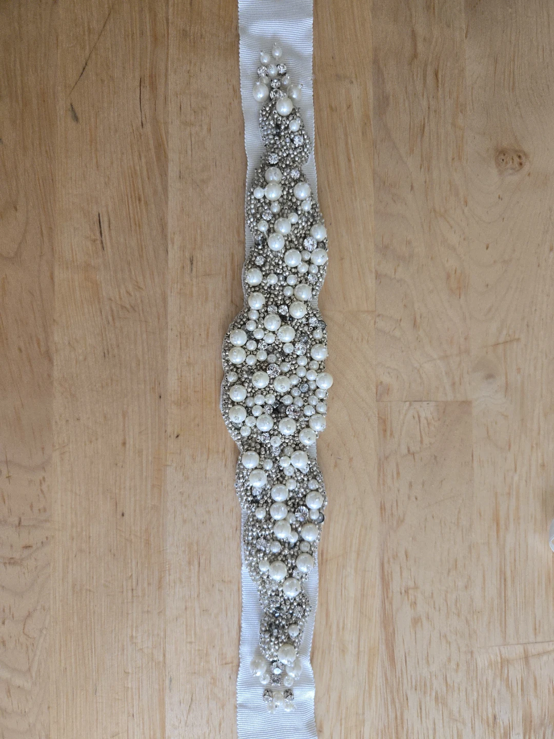 Pronovias Beaded Pearl and Rhinestone Bridal Sash