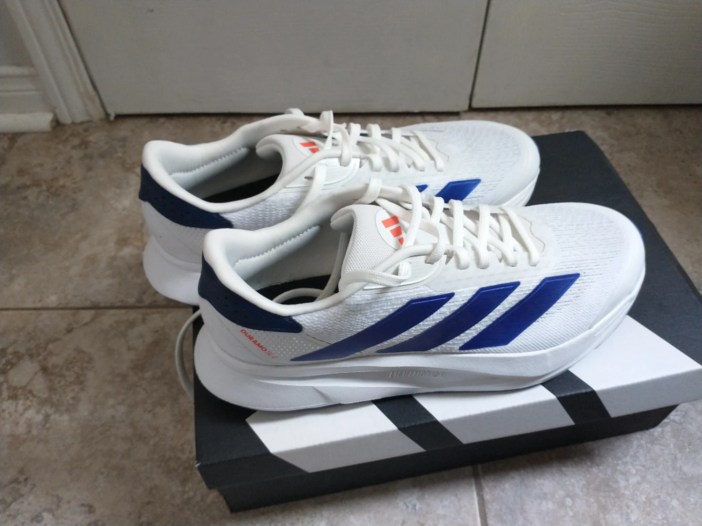 Adidas Duramo SL 2.0 Running Shoes - White/Blue - Men's US 10
