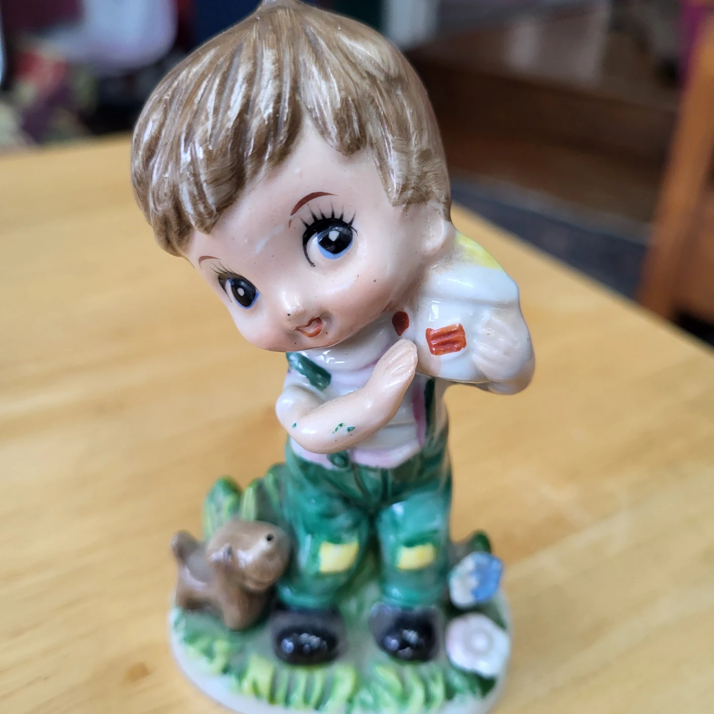 Vintage Ceramic Figurine of Boy with Dog