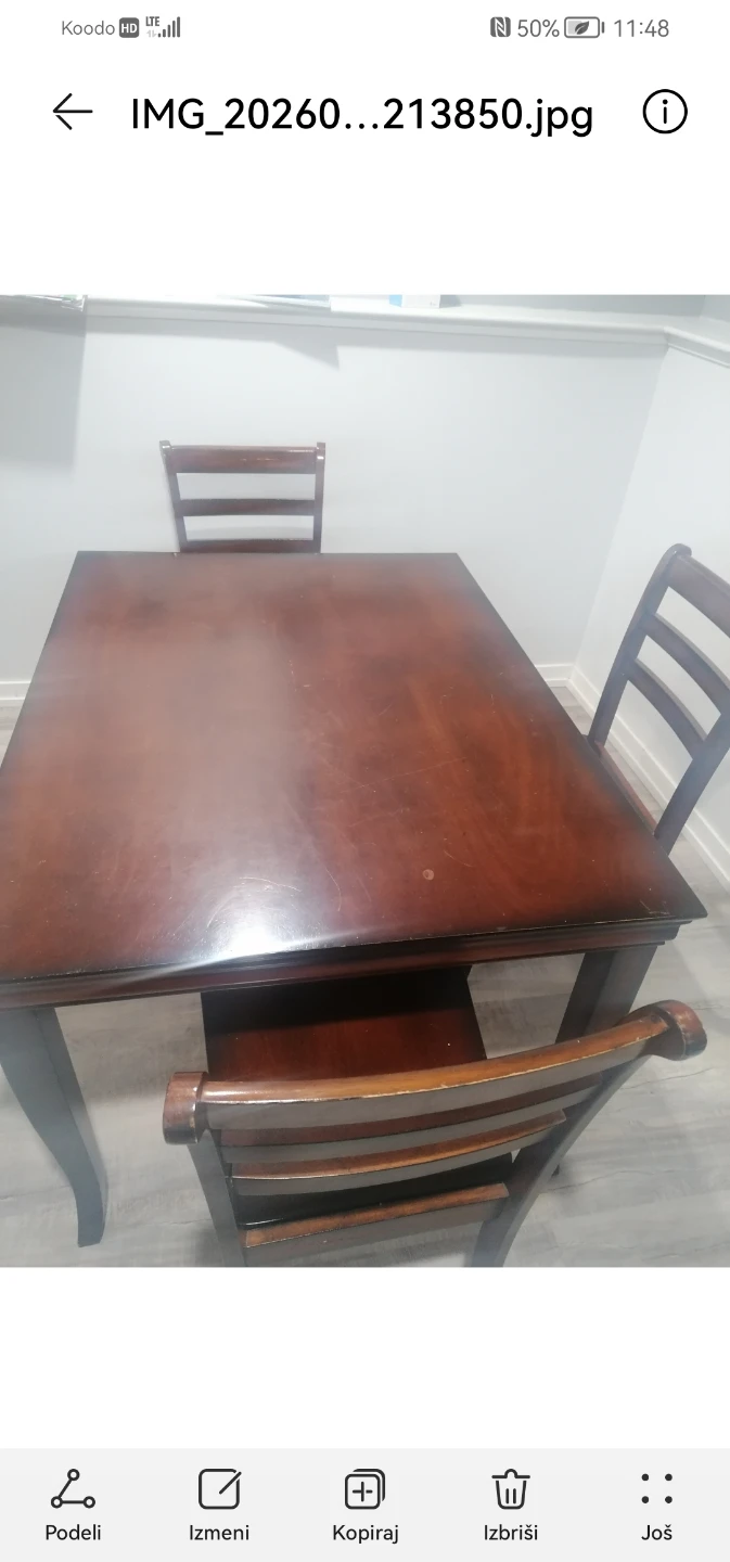 Wooden Dining Table and Chairs Set