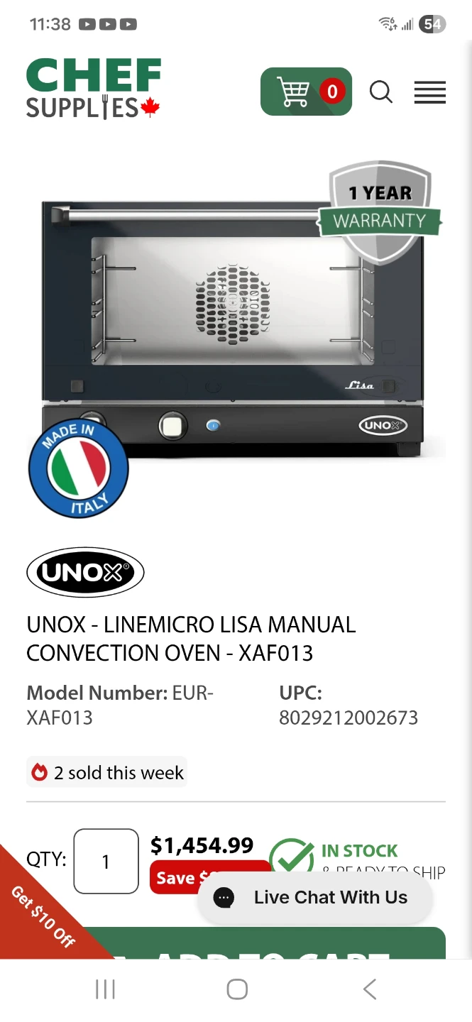 UNOX Lisa Convection Oven - photo 5