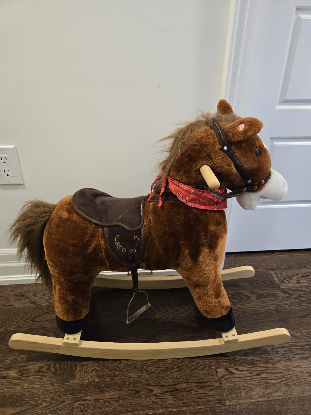 Plush Rocking Horse with Saddle makes sounds