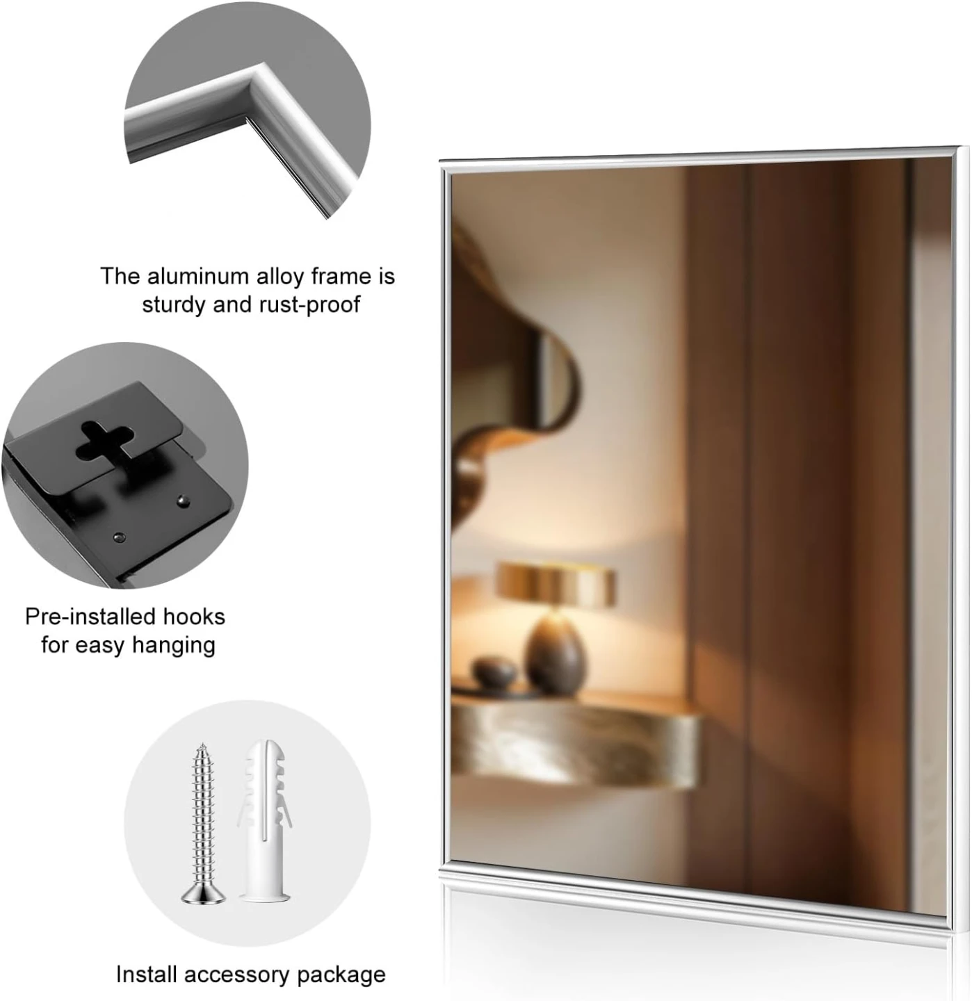 27" x 23" Modern Bathroom Mirror - photo 5