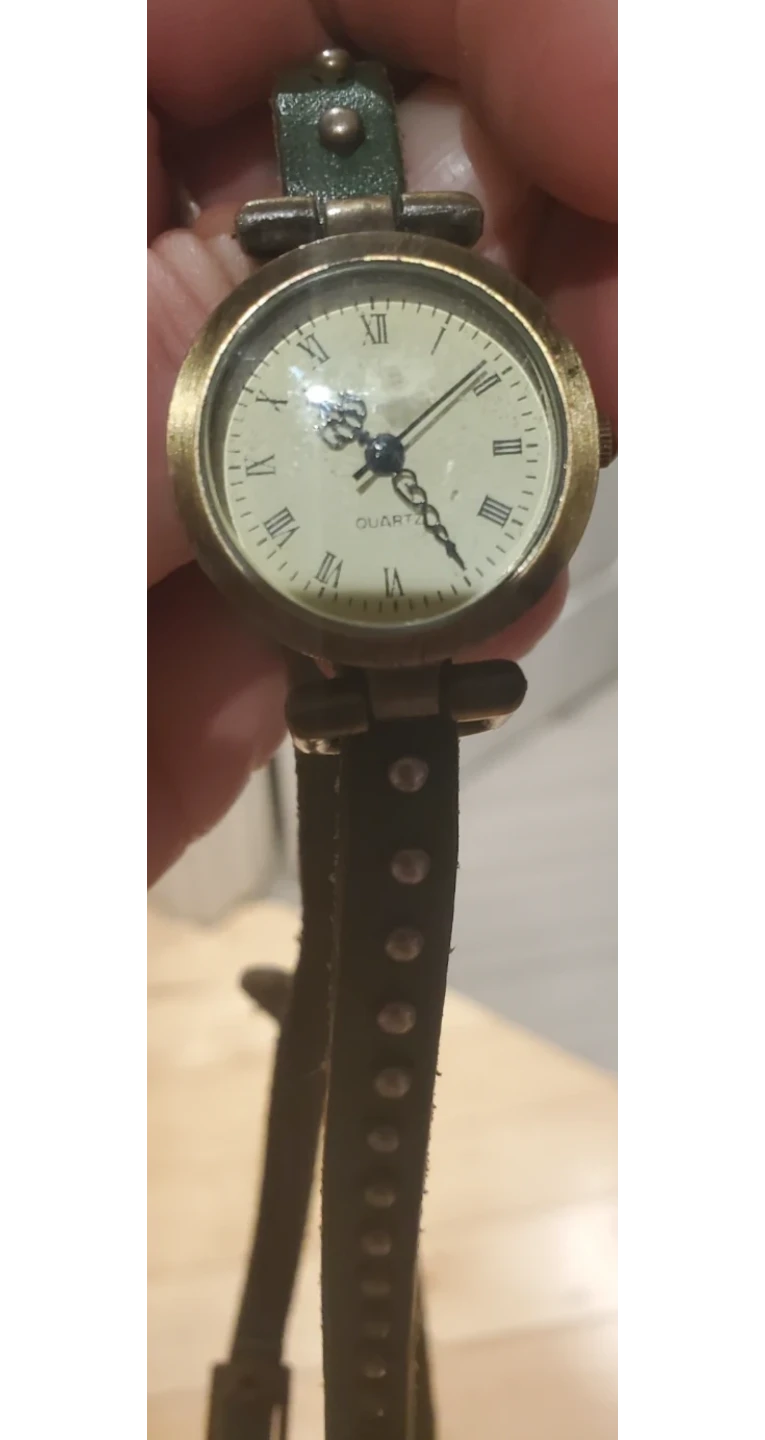 Women's Green Studded Leather Wrap Watch - photo 4