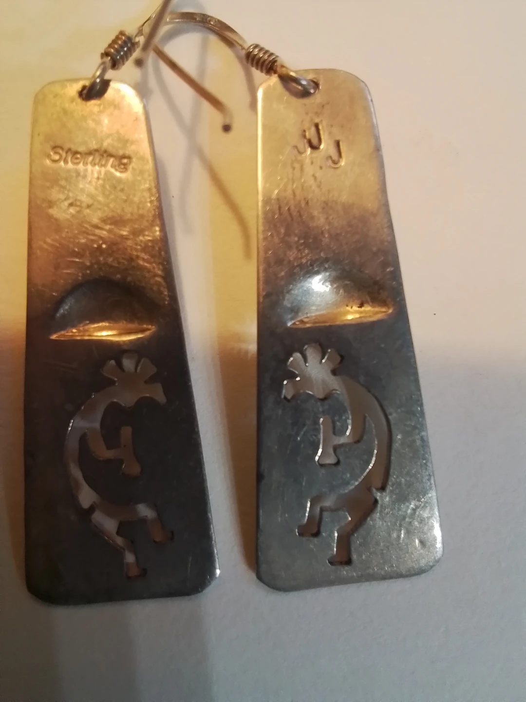 NAVAJO STERLING SILVER & TURQUOISE KOKOPELLI EARRINGS - photo 5
