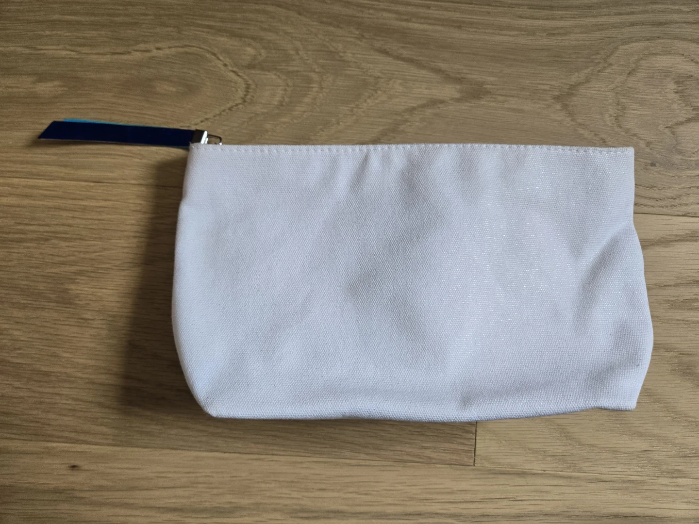 White Canvas Makeup Pouch Cosmetic Bag Pencil Case Biotherm
