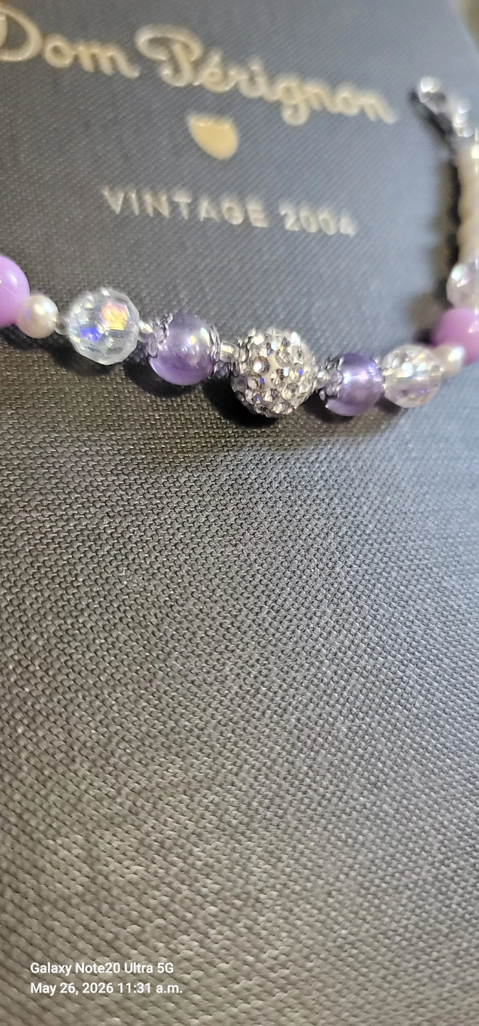 Handmade Bracelet with Pearls and Purple Accents - photo 4