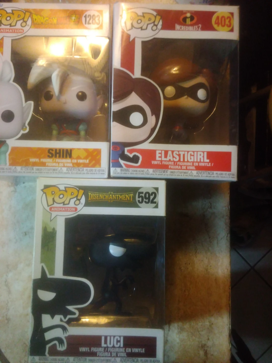Funko Pop! Shin, Elastigirl, and Luci Figures