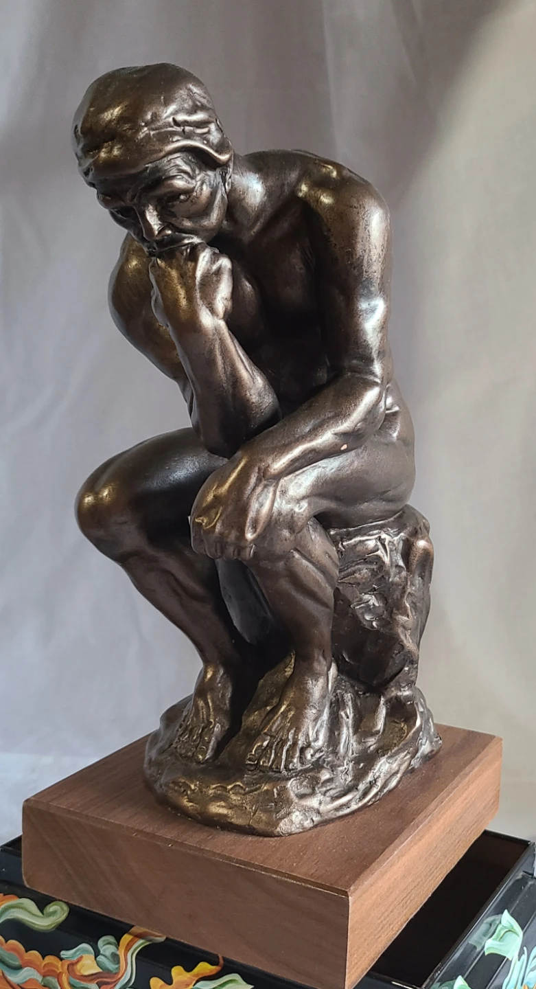 Austin Sculpture The Thinker Small Bronze Statue - photo 2