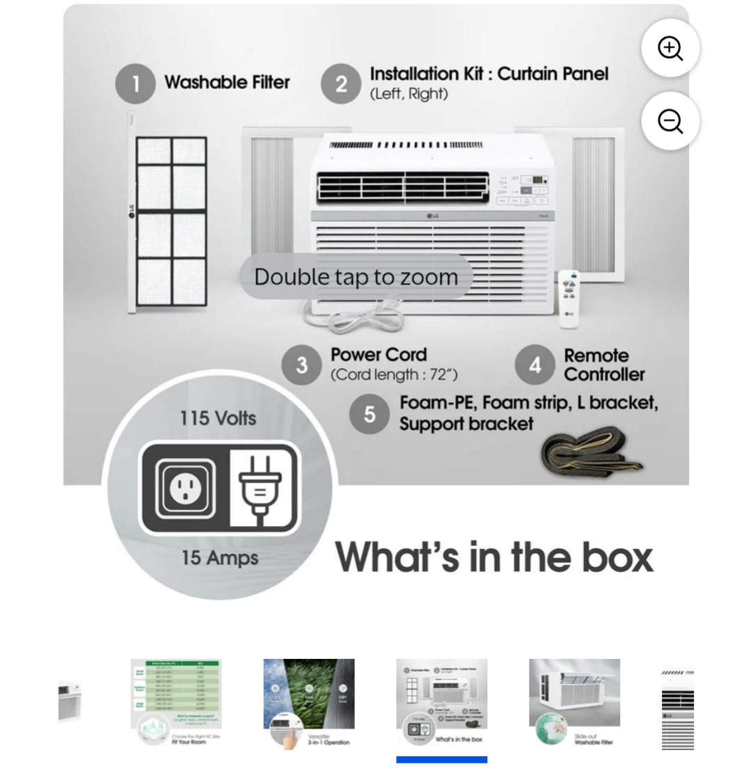 8,000Btu LG ThinQ SMART Window AC Unit - photo 4
