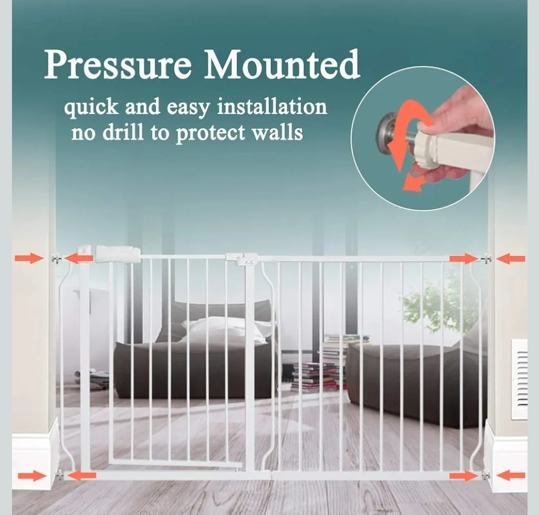 White Pressure Mounted Baby Gate - photo 3