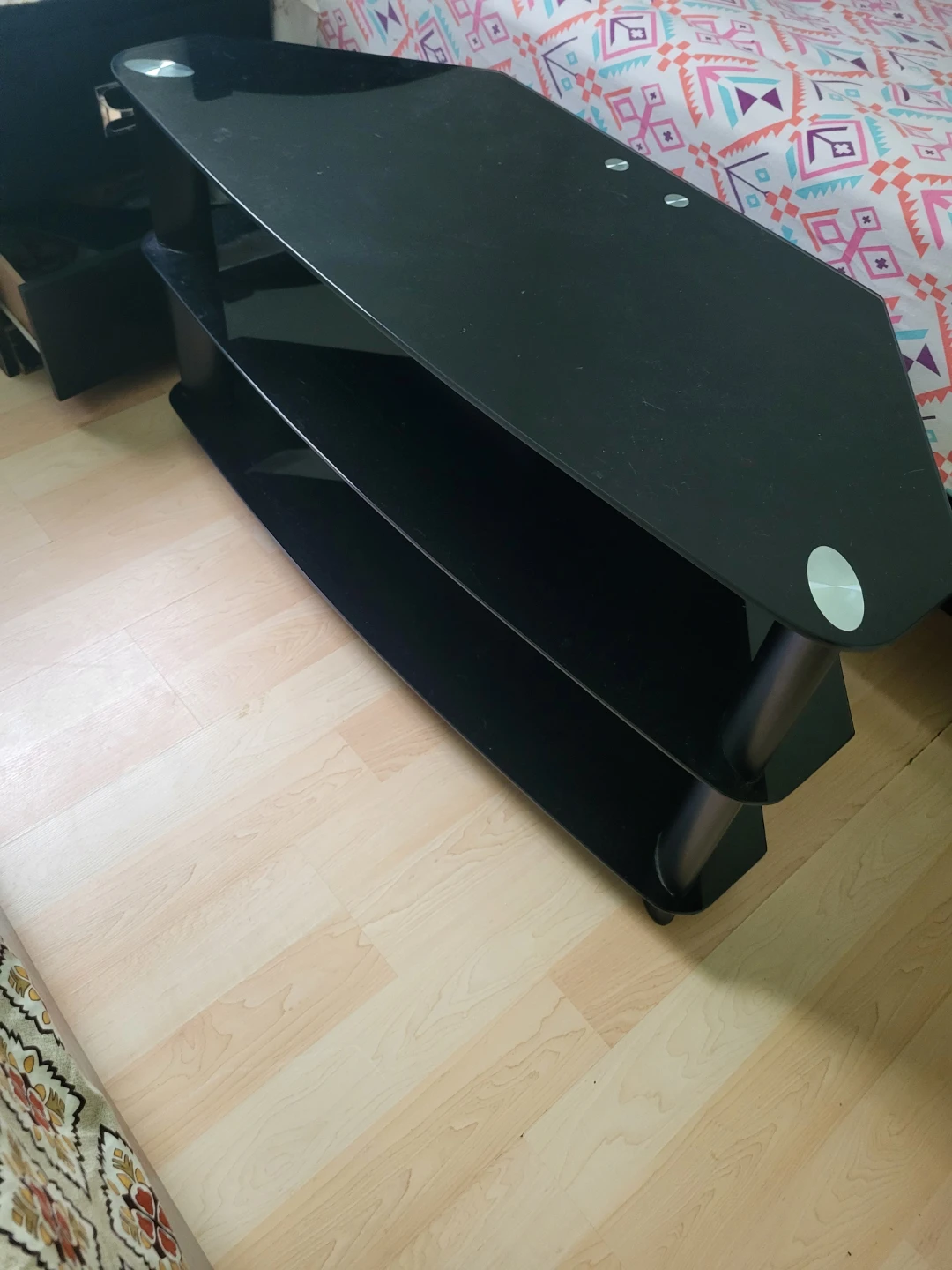 Black Glass TV Stand / Entertainment Unit - photo 2