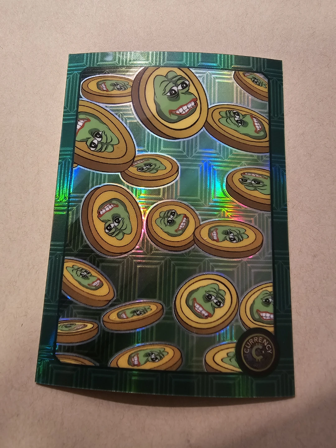 Pepe Coin Emerald S3 currency card