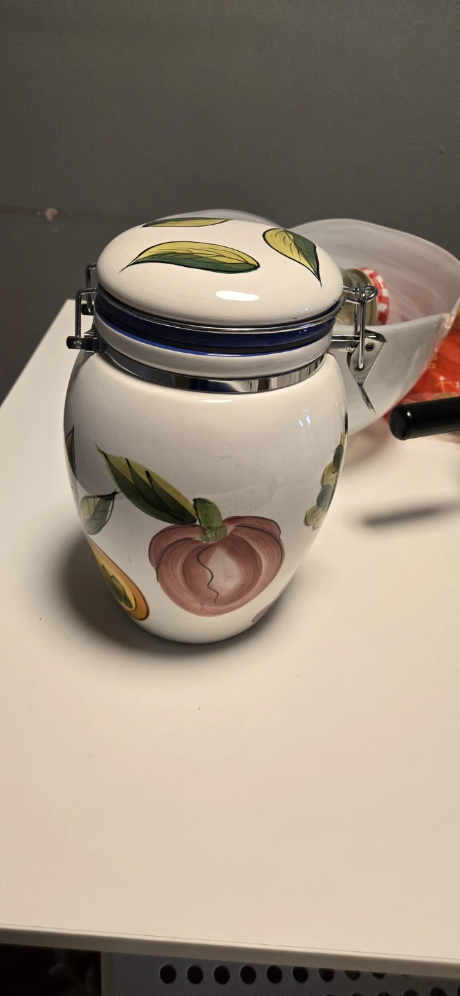Ceramic Kitchen Canister Set with Fruit and Olive Designs - photo 3