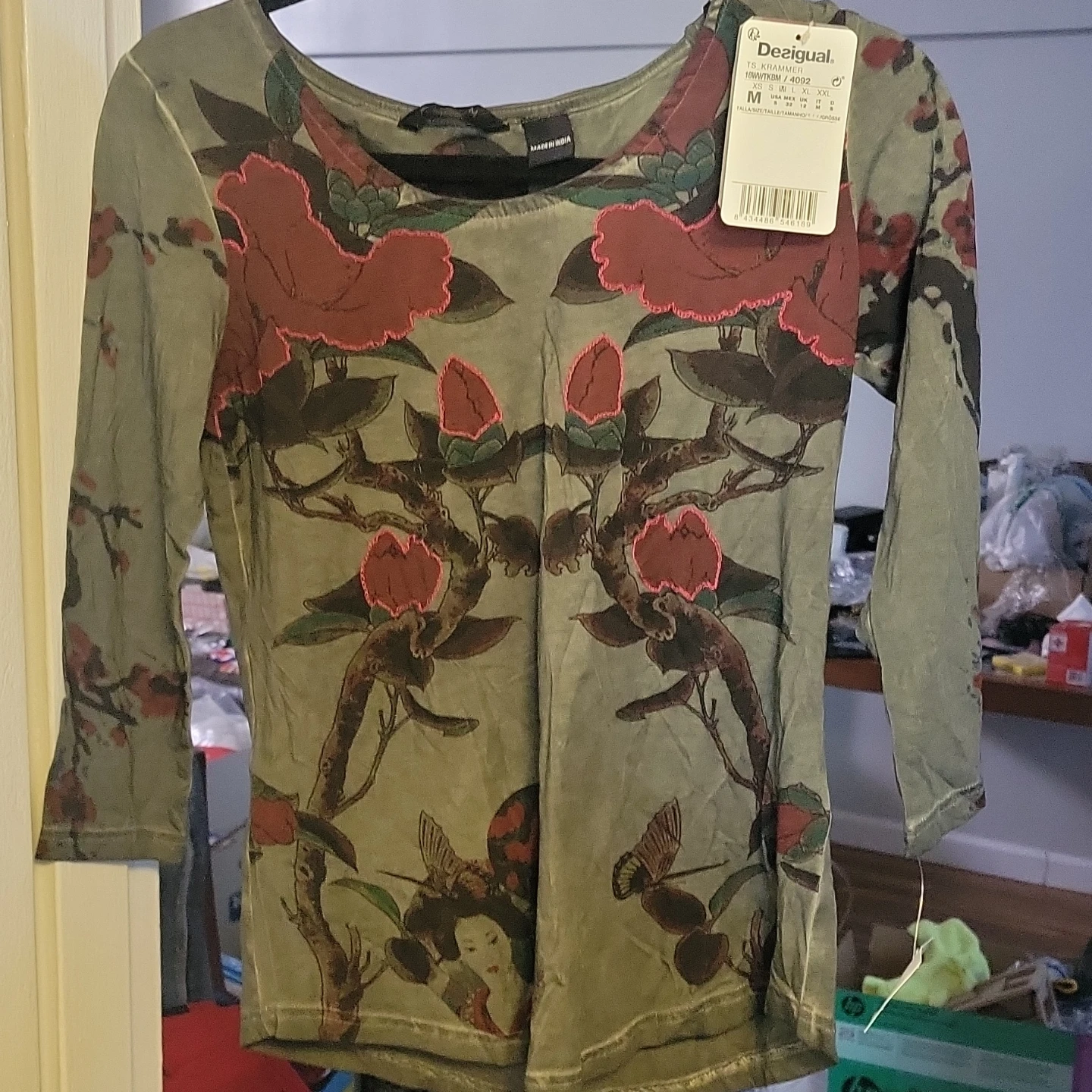 Desigual Women's Graphic Print Long Sleeve Top - Size M