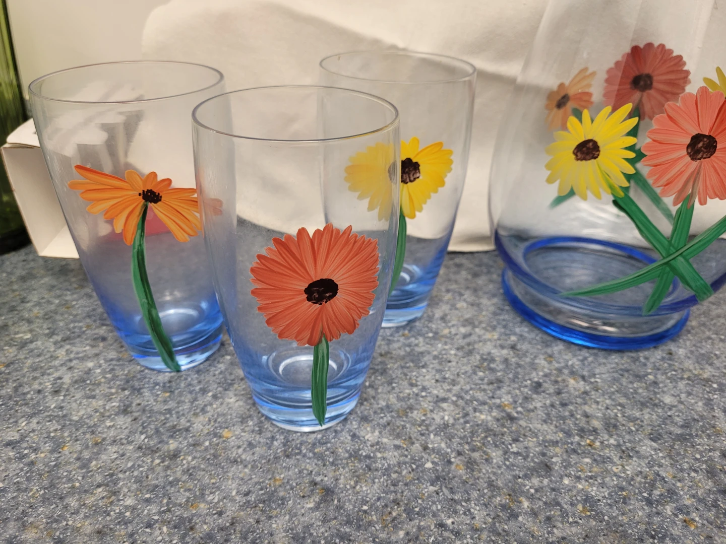 Pitcher and Glass Set with Floral Design - photo 2