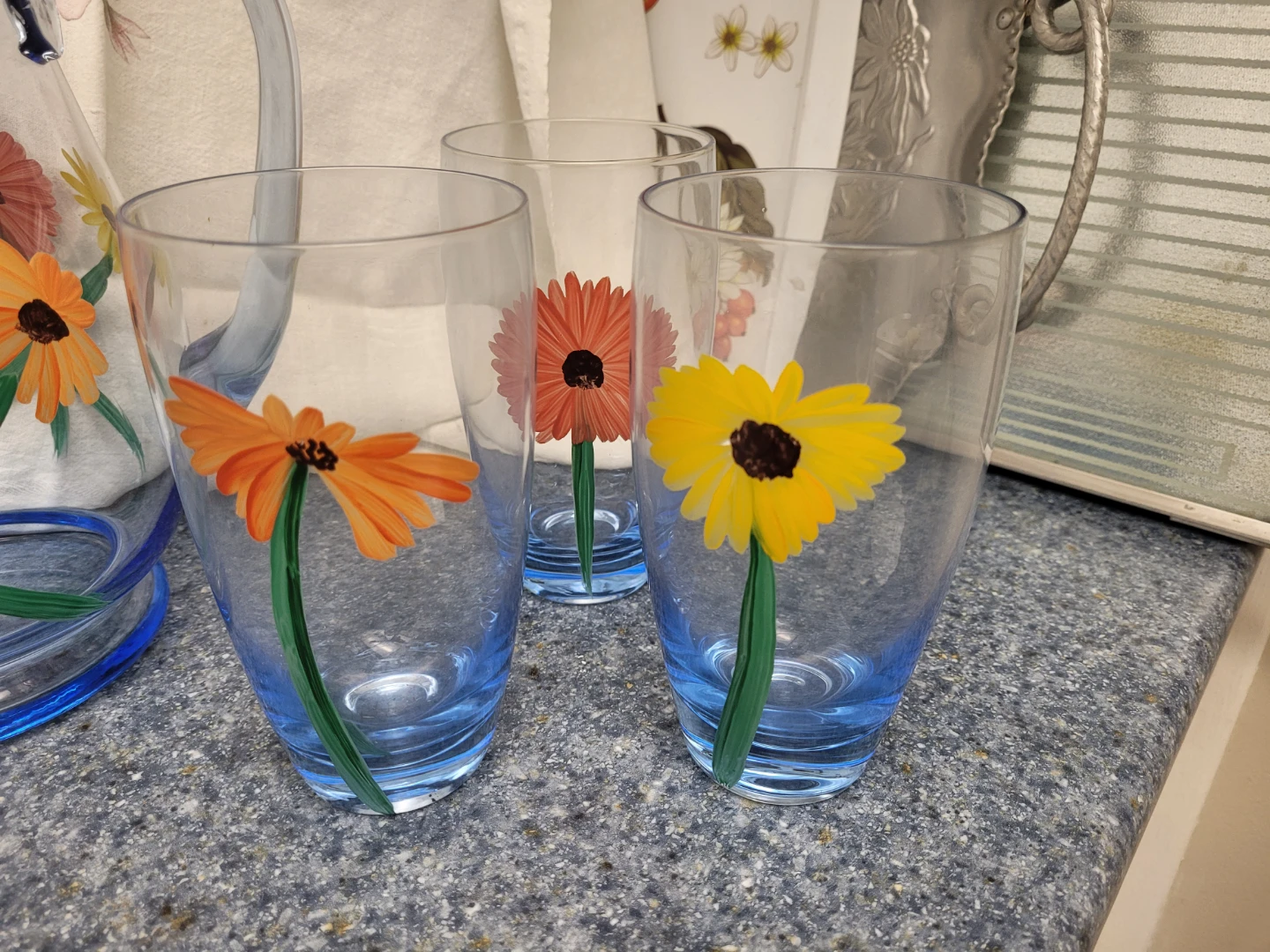 Pitcher and Glass Set with Floral Design - photo 4