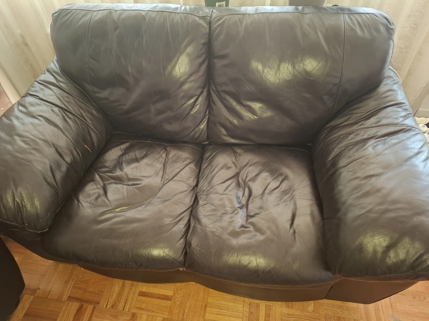 Dark Brown Leather Sofa