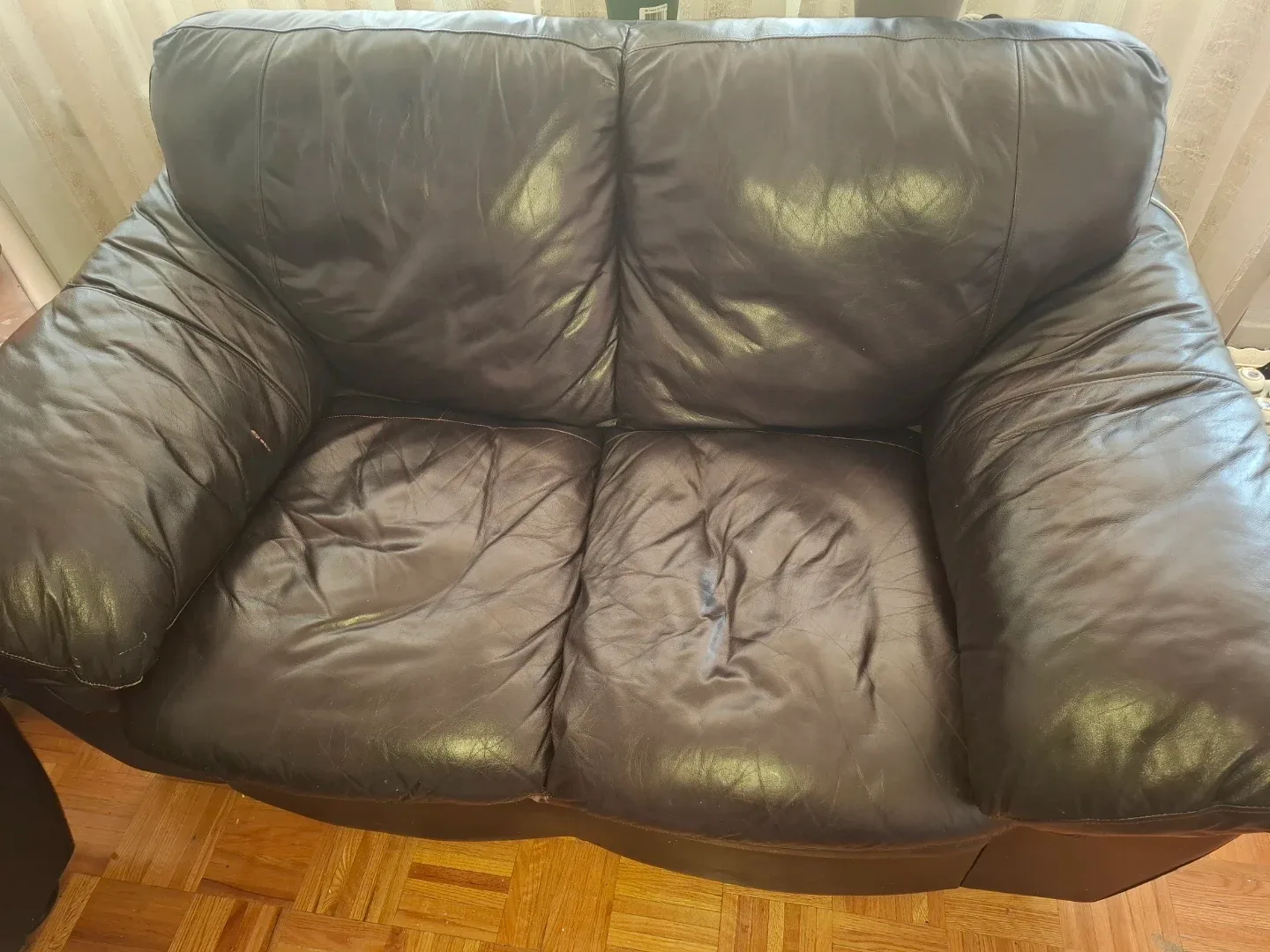 Dark Brown Leather Sofa