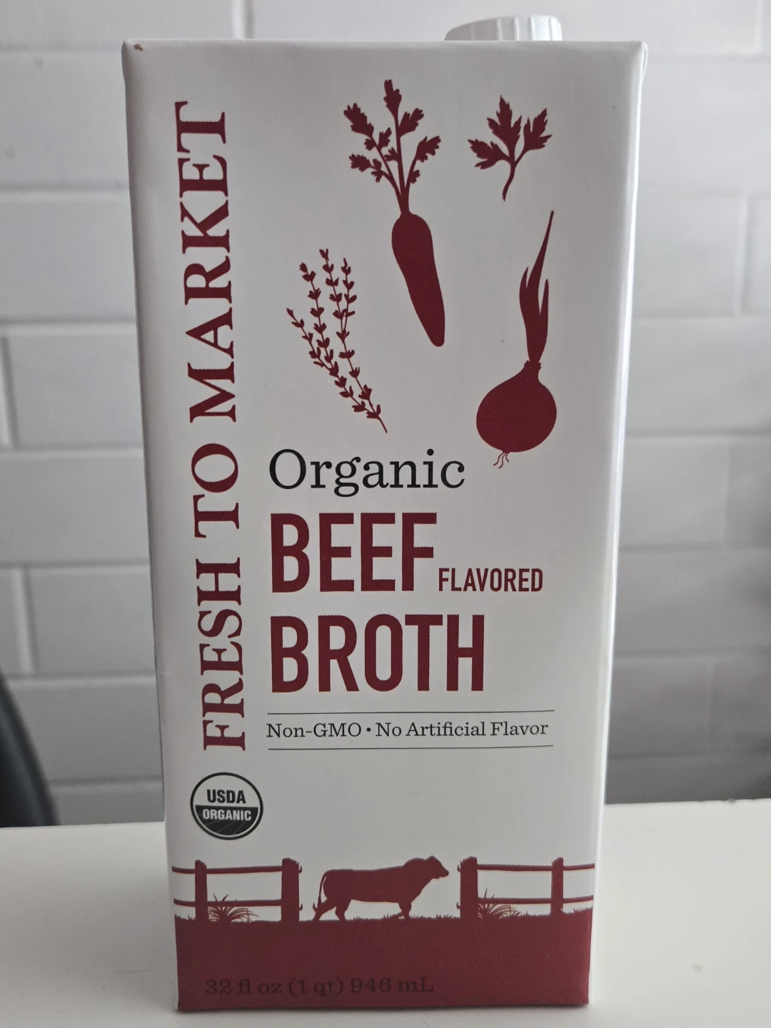 Fresh to Market Organic Beef Flavored Broth 32 fl oz