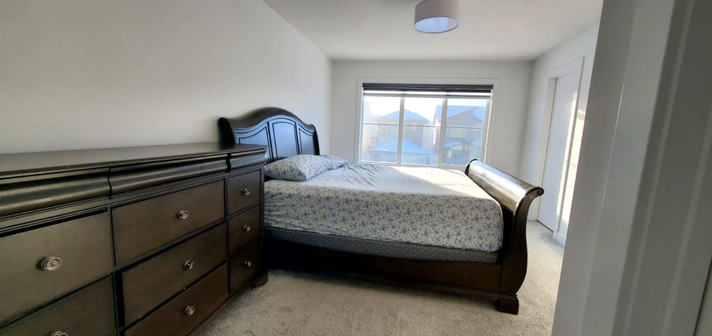Master bedroom with attached bathroom