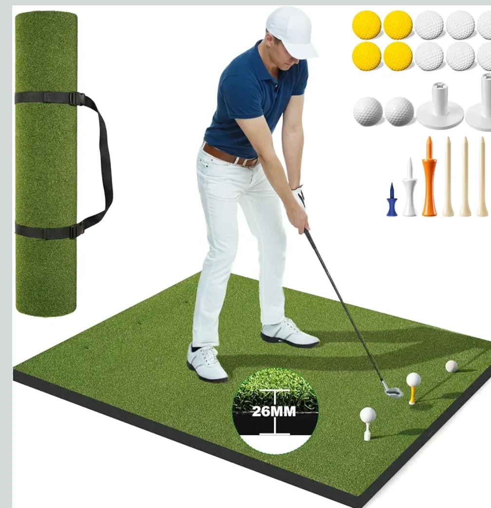 Golf Practice Mat with Tees and Balls