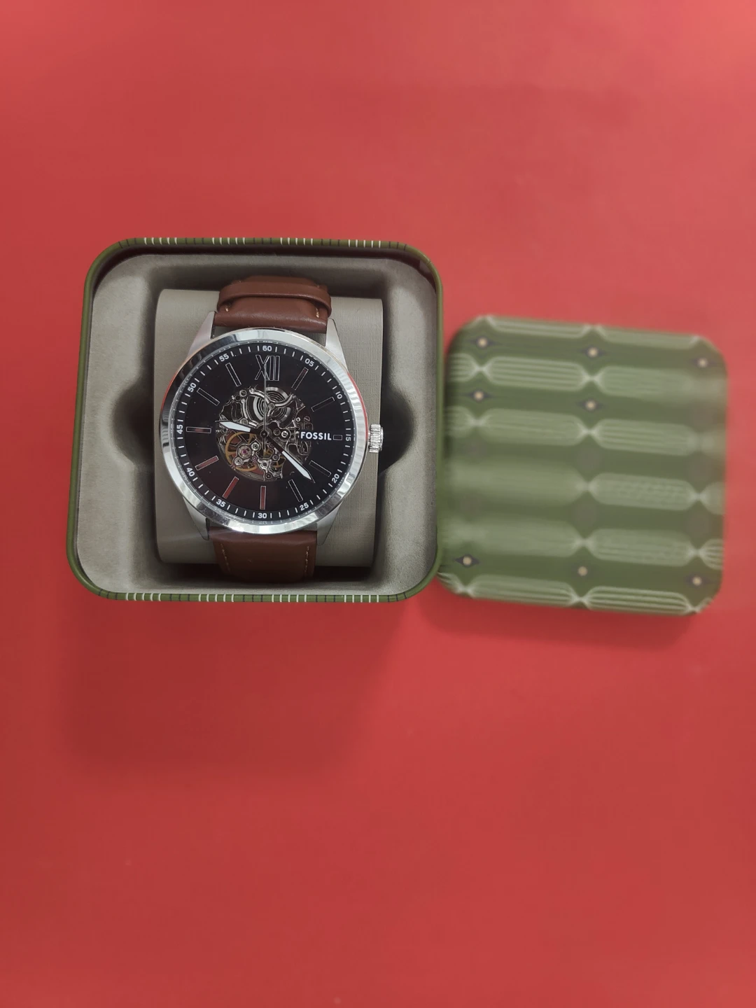 Fossil Automatic Watch with Brown Leather Strap - photo 2