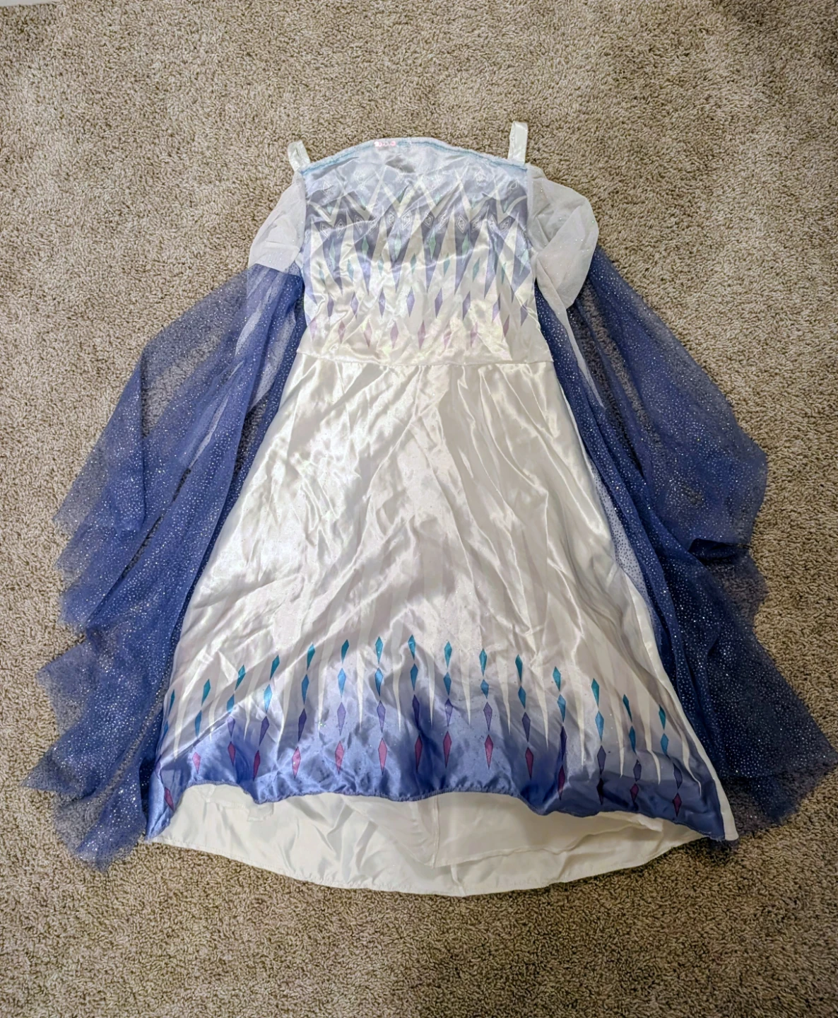 Elsa Frozen Dress Costume with Sparkly Cape
