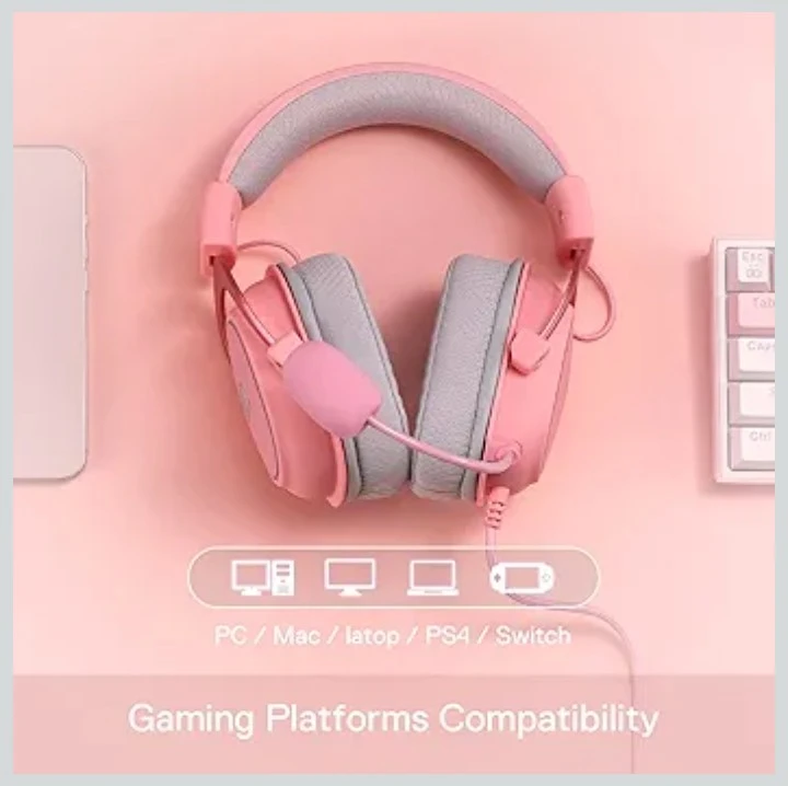 Redragon Pink Gaming Headset with RGB Lighting - photo 2