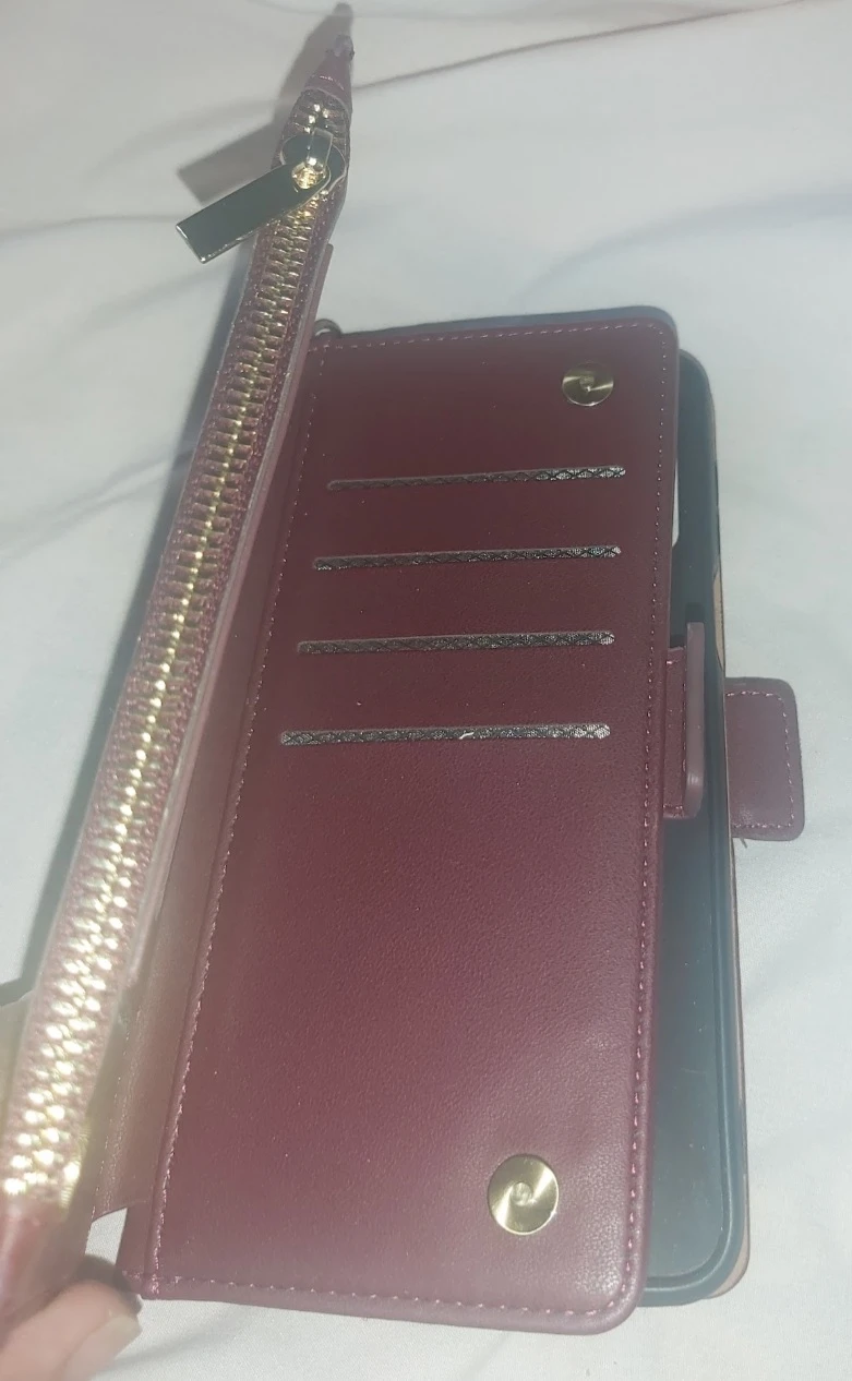 AntSturdy Burgundy Faux Leather Wallet Phone Case - photo 3