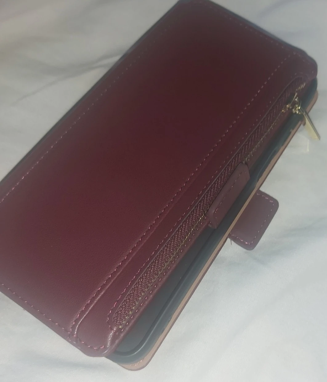 AntSturdy Burgundy Faux Leather Wallet Phone Case - photo 4