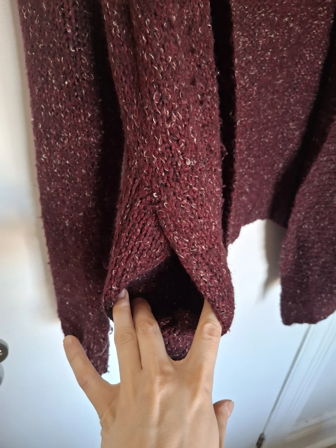 GARAGE Women's Cardigan XS Burgundy Speckled - photo 2