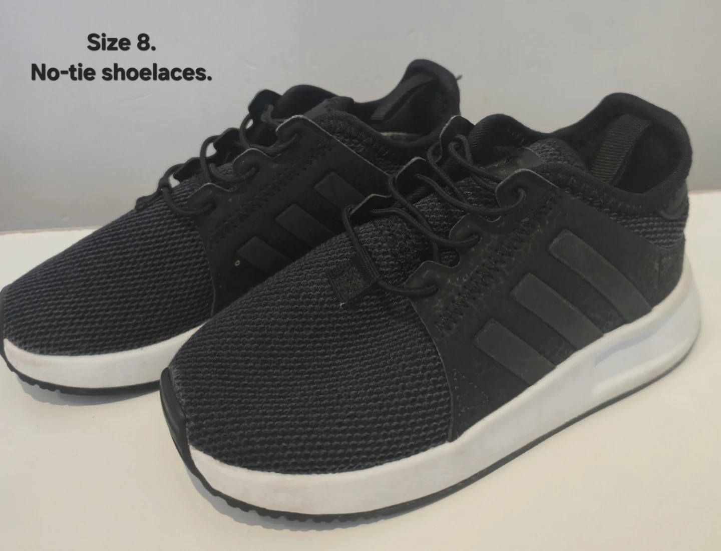 Kids Adidas Black Running Shoes - Size 8c