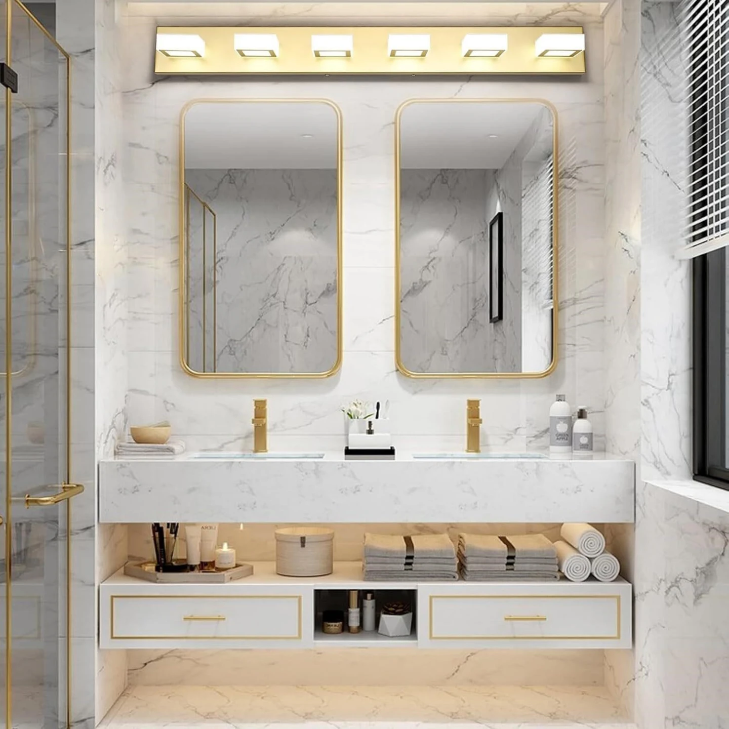 6-Light Vanity Light Fixture - Gold - photo 3