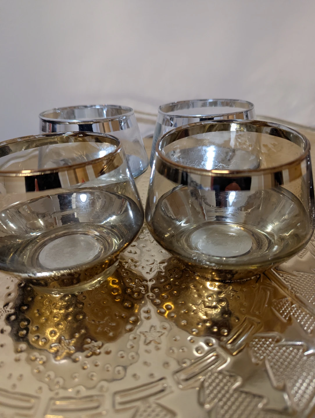 Set of 4 DECOWARE Tumbler Glasses Gold Trim - photo 3