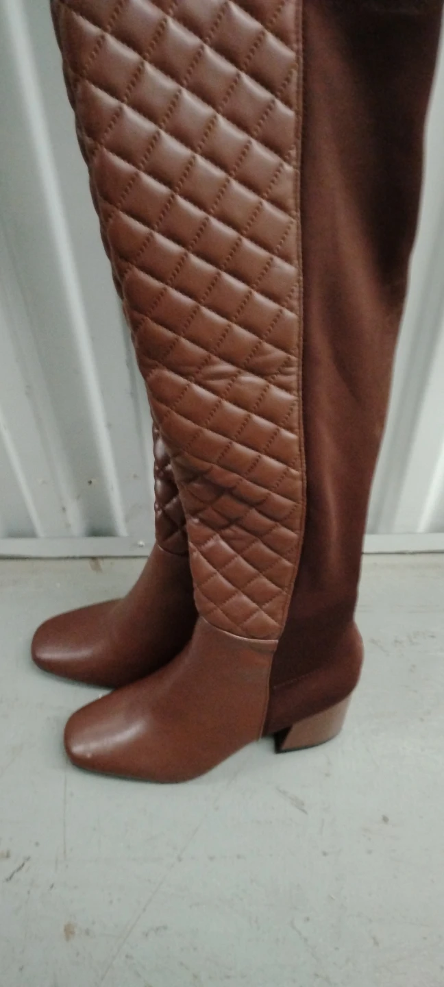 Quilted Brown Over-the-Knee Boots - photo 2
